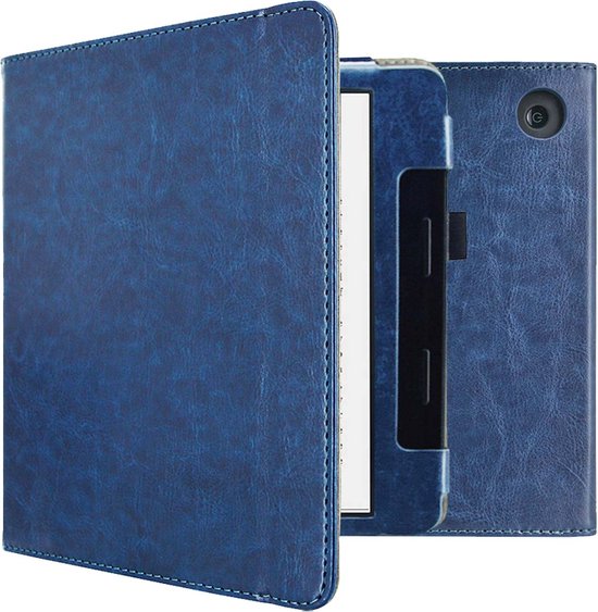 imoshion Ereader Cover / Hoesje Geschikt voor Tolino Epos 3 - imoshion Vegan Leather Bookcase - Donkerblauw