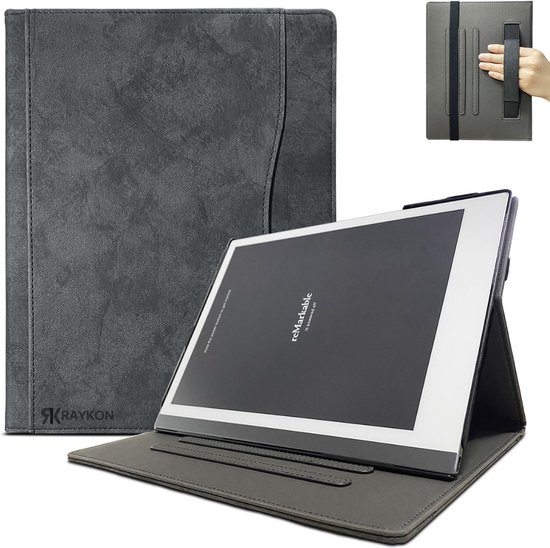 Raykon Functionele Hoes Geschikt voor Remarkable 2 - Tablet Cover - Case - Zwart