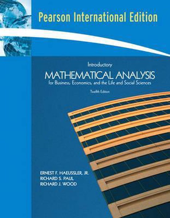 Introductory Mathematical Analysis for Business, Economics and the Life and Social Sciences