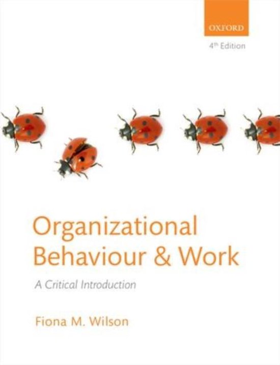 Organizational Behaviour and Work