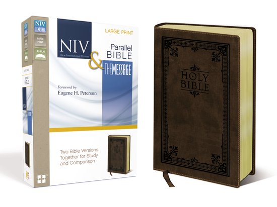 NIV, The Message, Parallel Bible, Large Print, Leathersoft, Brown