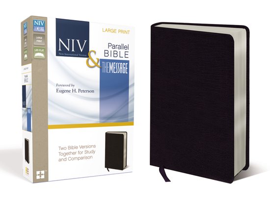 NIV, The Message, Parallel Bible, Large Print, Bonded Leather, Black