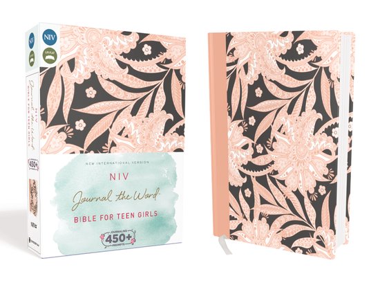 NIV Journal the Word Bible- NIV, Journal the Word Bible for Teen Girls, Hardcover, Pink Floral, Red Letter