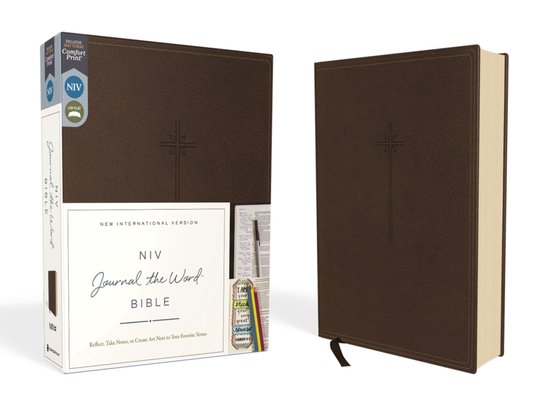 NIV Journal the Word Bible- NIV, Journal the Word Bible (Perfect for Note-Taking), Leathersoft, Brown, Red Letter, Comfort Print