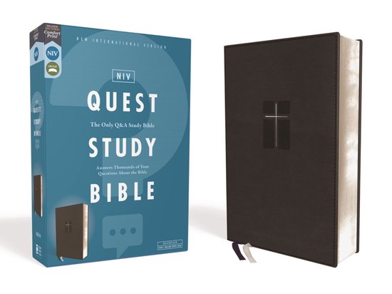 NIV, Quest Study Bible, Leathersoft, Black, Comfort Print