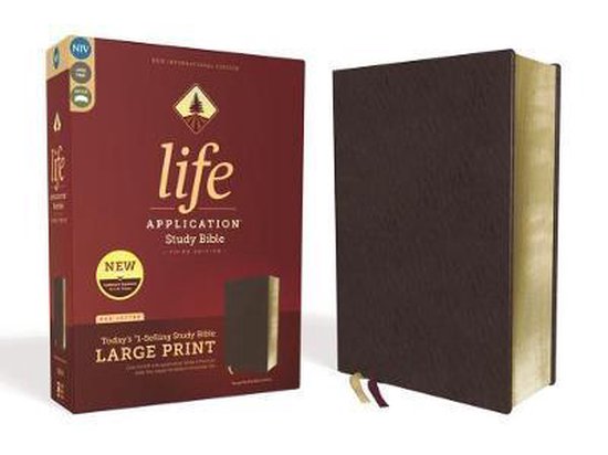 NIV Life Application Study Bible, Third Edition- NIV, Life Application Study Bible, Third Edition, Large Print, Bonded Leather, Burgundy, Red Letter