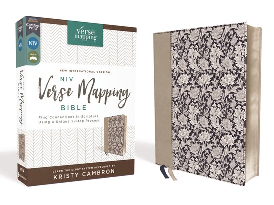 Verse Mapping- NIV, Verse Mapping Bible, Leathersoft, Navy Floral, Comfort Print