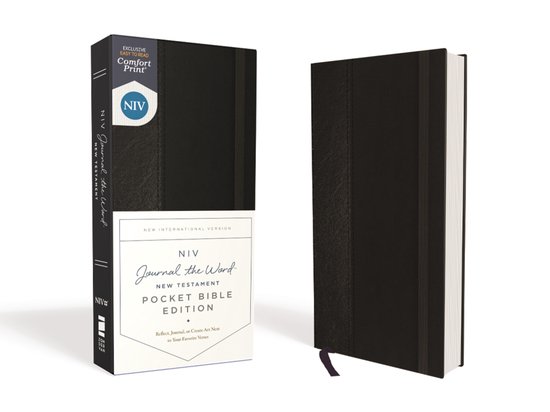 NIV Journal the Word Bible- NIV, Journal the Word New Testament (Perfect for Note-Taking), Pocket Bible Edition, Hardcover, Black, Red Letter, Comfort Print