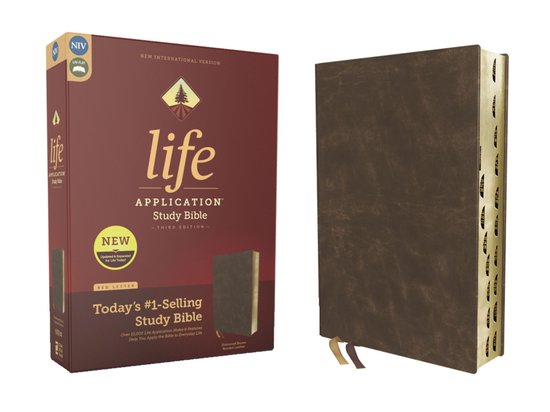 NIV Life Application Study Bible, Third Edition- NIV, Life Application Study Bible, Third Edition, Bonded Leather, Brown, Red Letter, Thumb Indexed