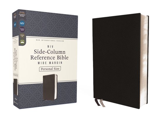 NIV, Side-Column Reference Bible (Deep Study at a Portable Size), Personal Size, Leathersoft, Black, Comfort Print