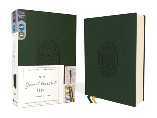 NIV Journal the Word Bible- NIV, Journal the Word Bible (Perfect for Note-Taking), Leathersoft, Green, Red Letter, Comfort Print