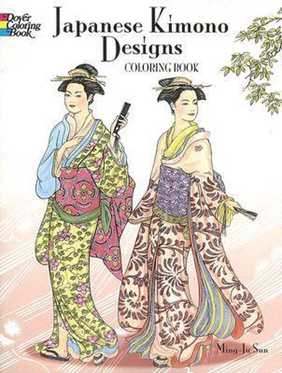 Japanese Kimono Designs Coloring Book