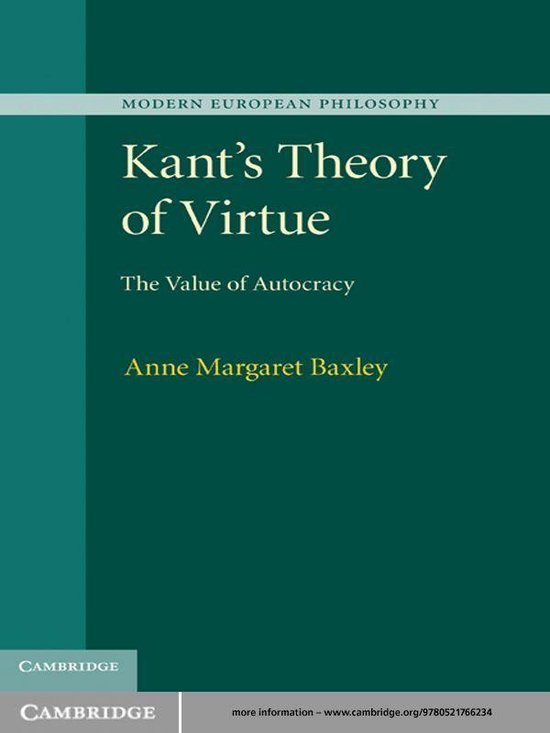 Modern European Philosophy - Kant's Theory of Virtue