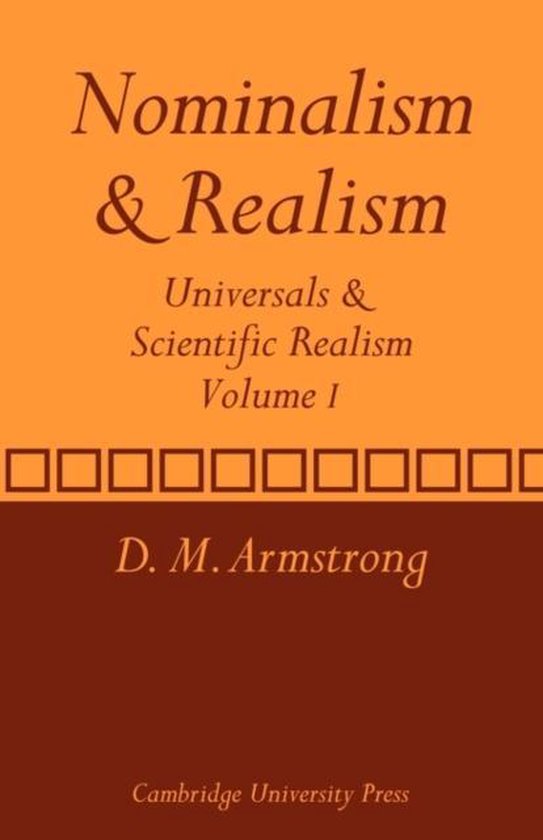 Nominalism And Realism Volume I