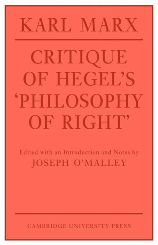 Critique of Hegel's 'philosophy of Right'