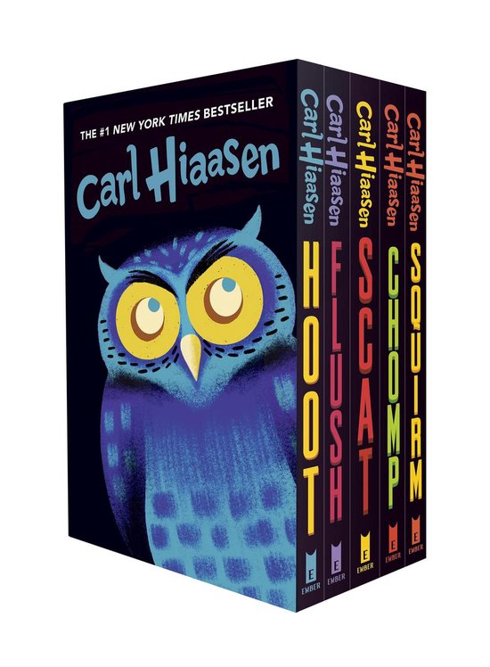 Hiaasen 5Book Trade Paperback Box Set Hoot Flush Scat Chomp Squirm