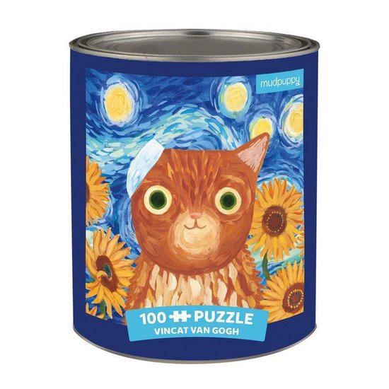 Puz 100 Tin Artsy Cat Vincat Van Go