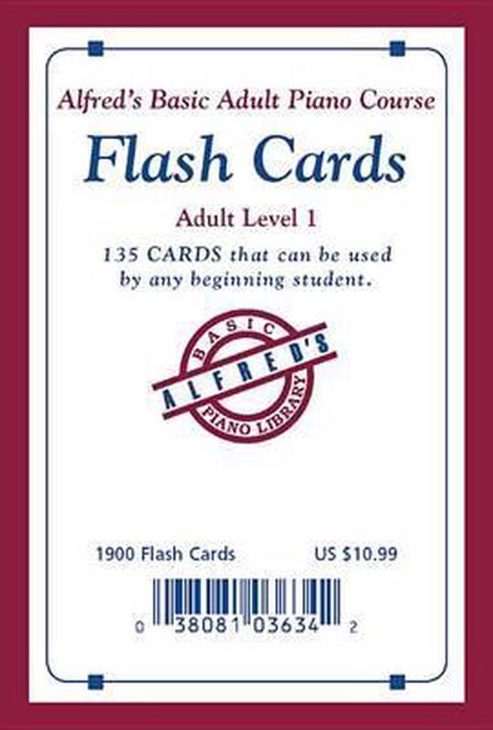 Alfred's Basic Adult Piano Course Flash Cards