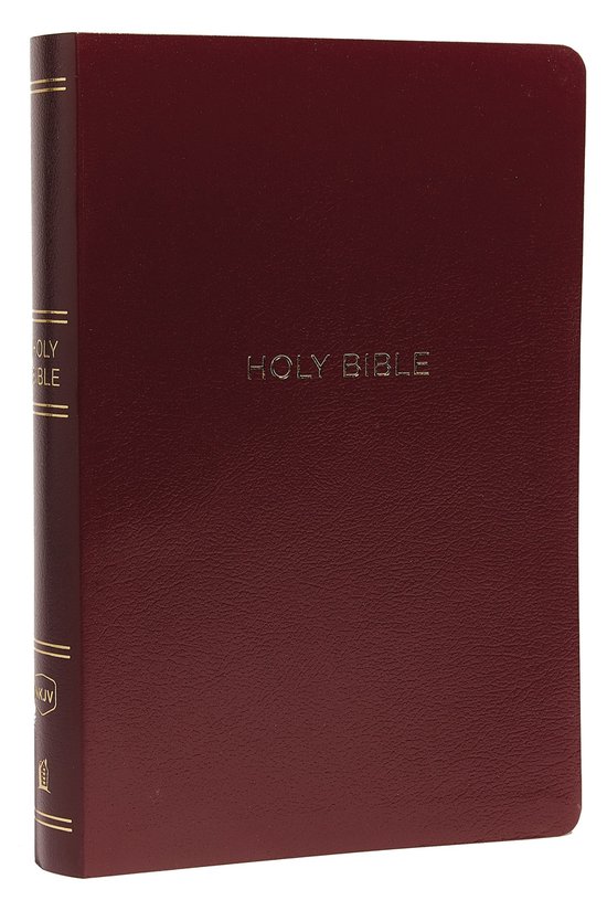 NKJV Holy Bible, Giant Print Center-Column Reference Bible, Burgundy Leather-look, Thumb Indexed, 72,000+ Cross References, Red Letter, Comfort Print: New King James Version