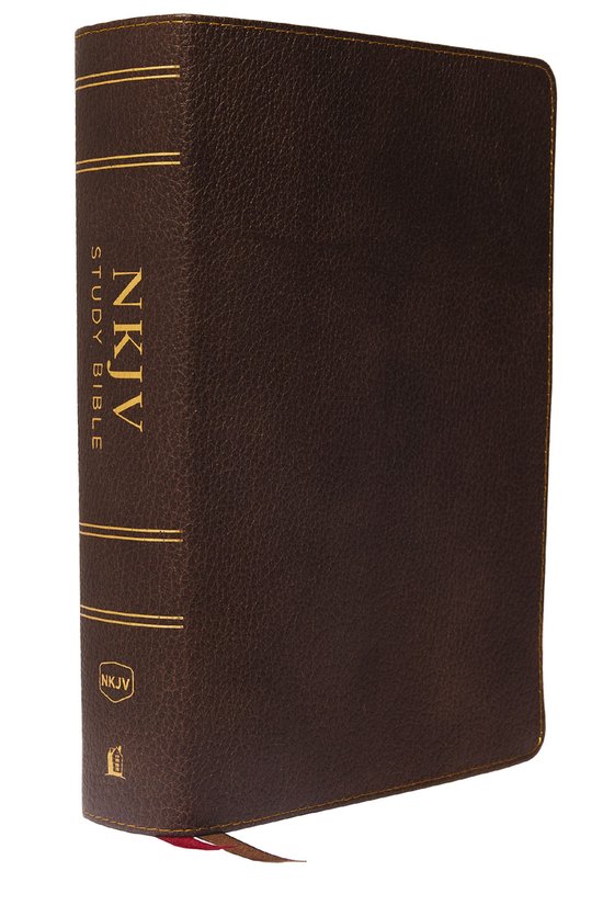 NKJV Study Bible, Premium Calfskin Leather, Brown, Full-Color, Red Letter Edition, Comfort Print: The Complete Resource for Studying God's Word