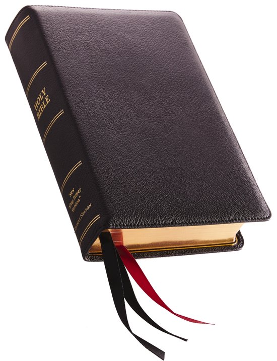 NKJV, Single-Column Reference Bible, Premium Goatskin Leather, Black, Premier Collection, Comfort Print