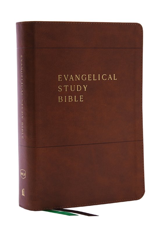 Evangelical Study Bible: Christ-centered. Faith-building. Mission-focused. (NKJV, Brown Leathersoft, Red Letter, Large Comfort Print)