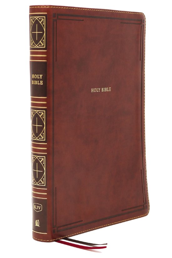 KJV, Thinline Bible, Giant Print, Leathersoft, Brown, Red Letter Edition, Comfort Print