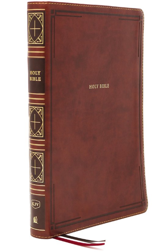 KJV Holy Bible: Giant Print Thinline Bible, Brown Leathersoft, Red Letter, Comfort Print (Thumb Indexed): King James Version