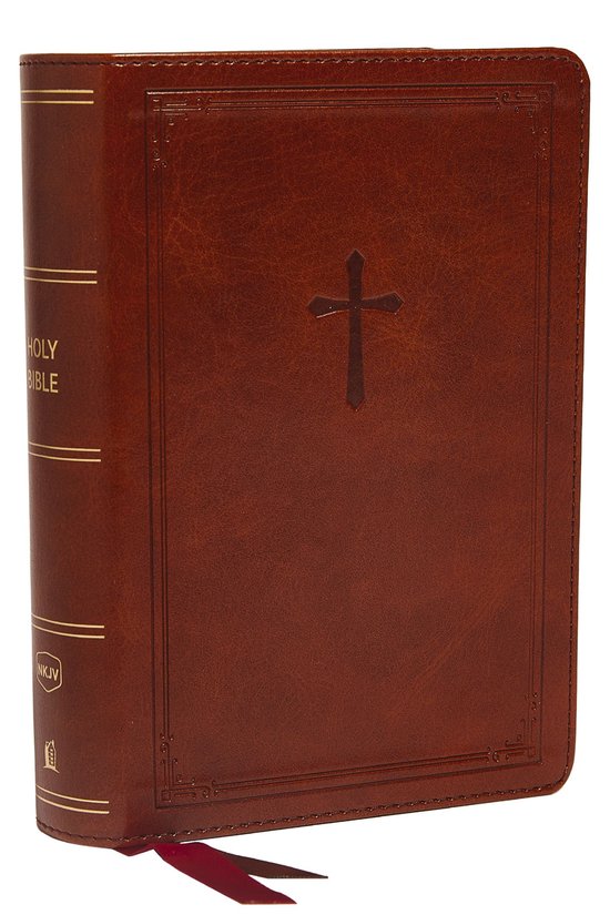 NKJV, End-of-Verse Reference Bible, Compact, Leathersoft, Brown, Red Letter, Comfort Print