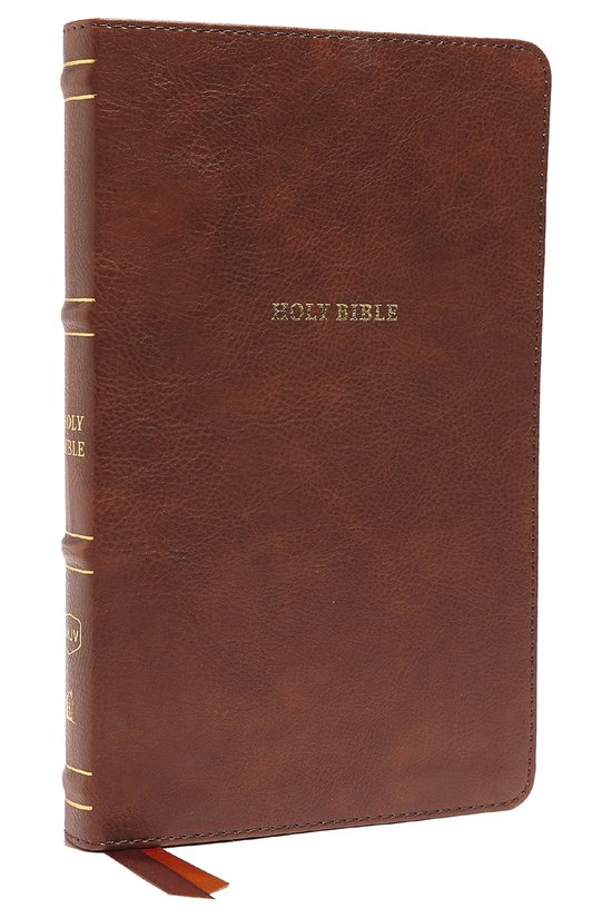 NKJV, Thinline Bible, Leathersoft, Brown, Red Letter, Comfort Print