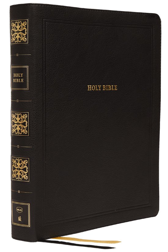 NKJV, Reference Bible, Wide Margin Large Print, Leathersoft, Black, Red Letter, Comfort Print