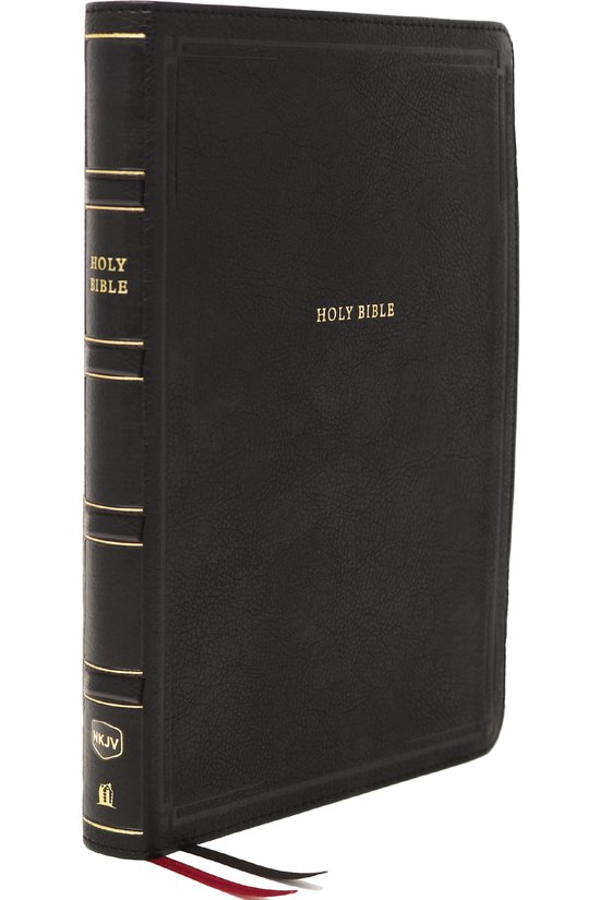 NKJV, Deluxe End-of-Verse Reference Bible, Personal Size Large Print, Leathersoft, Black, Red Letter, Comfort Print