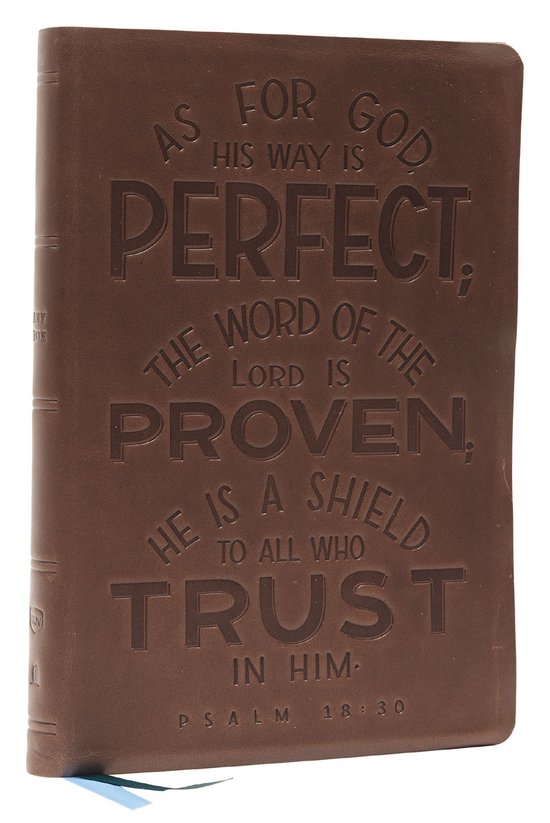 Nkjv, Thinline Bible, Verse Art Cover Collection, Genuine Leather, Brown, Thumb Indexed, Red Letter, Comfort Print: Holy Bible, New King James Version