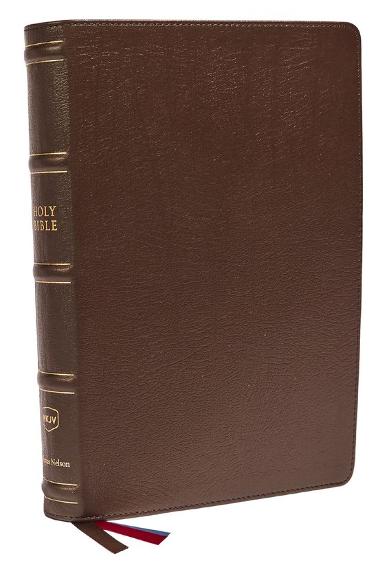 NKJV, Large Print Verse-by-Verse Reference Bible, Maclaren Series, Genuine Leather, Brown, Thumb Indexed, Comfort Print