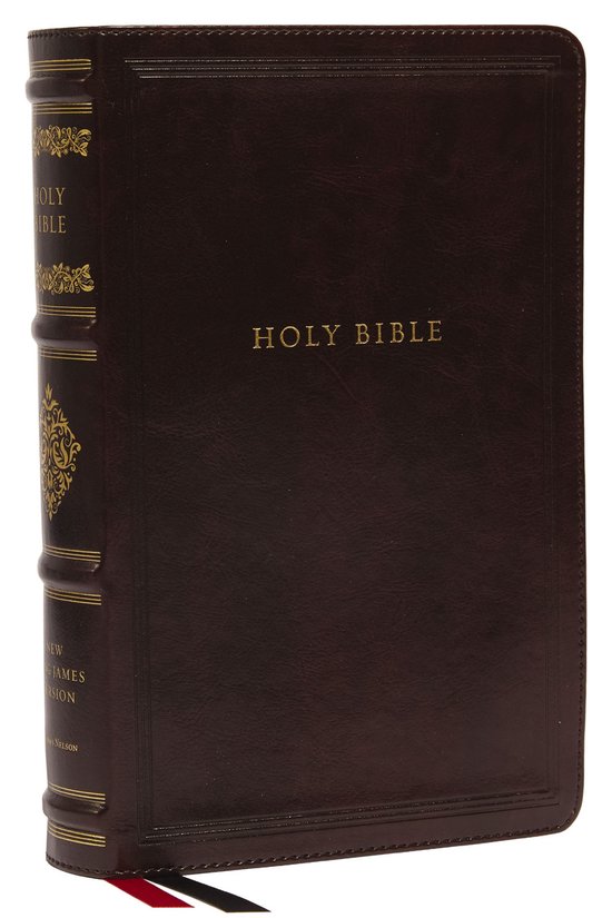 NKJV, Personal Size Reference Bible, Sovereign Collection, Leathersoft, Brown, Red Letter, Thumb Indexed, Comfort Print