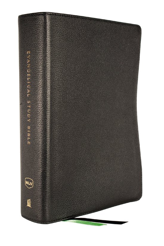 Evangelical Study Bible: Christ-centered. Faith-building. Mission-focused. (NKJV, Black Genuine Leather, Red Letter, Thumb Indexed, Large Comfort Print)