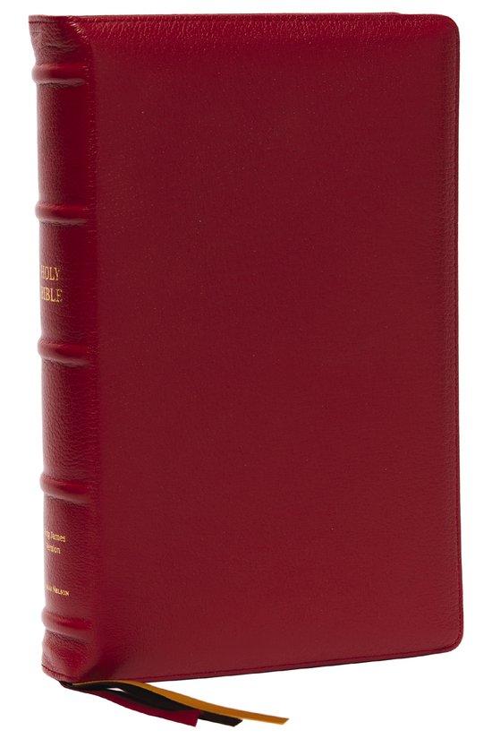 KJV Holy Bible: Large Print Single-Column with 43,000 End-of-Verse Cross References, Red Goatskin Leather, Premier Collection, Personal Size, Red Letter: King James Version