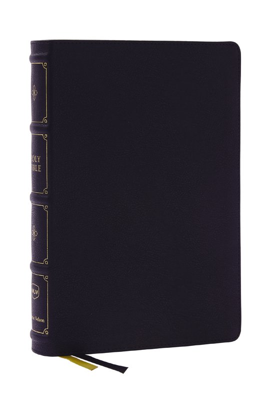 NKJV, Large Print Thinline Reference Bible, Blue Letter, Maclaren Series, Leathersoft, Black, Comfort Print