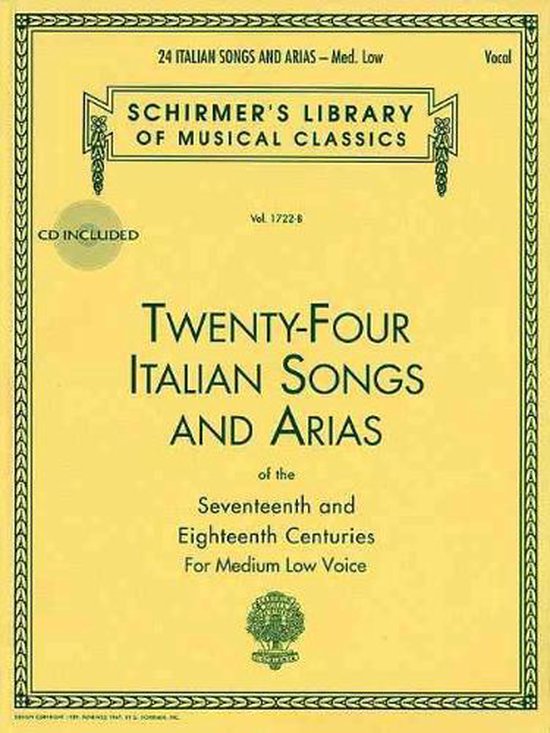 Twenty-Four Italian Songs and Arias of the Seventeenth and Eighteenth Centuries