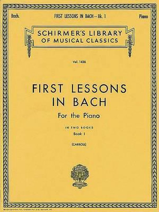 First Lessons in Bach - Book 1