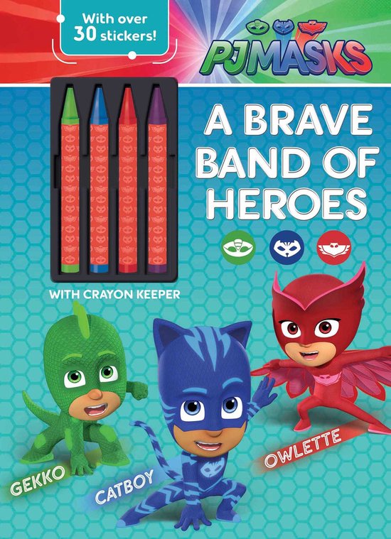 Coloring & Activity with Crayons- Pj Masks: A Brave Band of Heroes