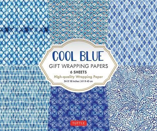 Cool Blue Gift Wrapping Papers - 6 sheets