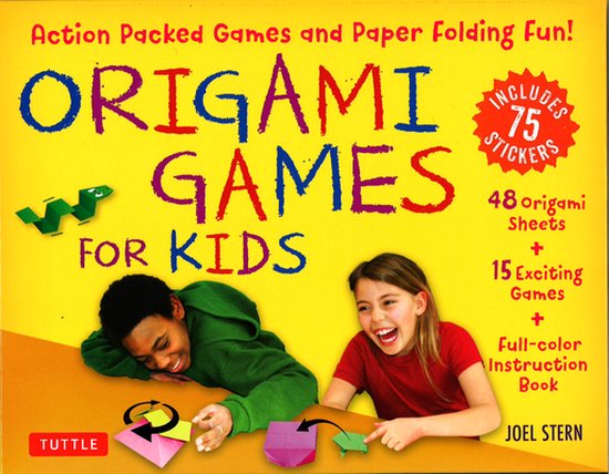 Origami Games for Kids Kit: Action Packed Games and Paper Folding Fun! [Origami Kit with Book, 48 Papers, 75 Stickers, 15 Exciting Games, Easy-To-