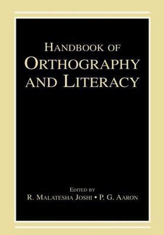 Handbook Of Orthography And Literacy