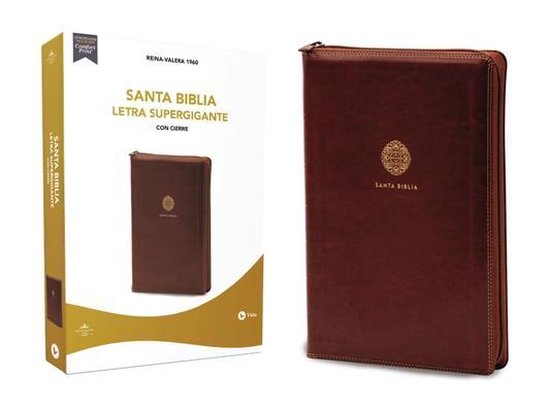 Biblia Reina Valera 1960, Letra Supergigante, Leathersoft, Caf, Con Cierre / Spanish Bible Rvr60 Super Giant Print, Leathersoft, Brown W/ Zipper