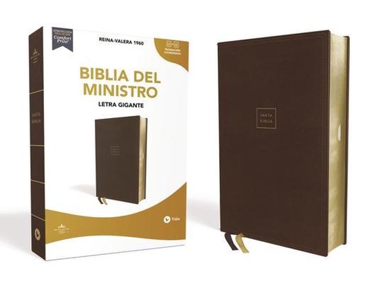 Reina Valera 1960 Santa Biblia del Ministro, Letra Gigante, Leathersoft, Caf, Interior a DOS Colores