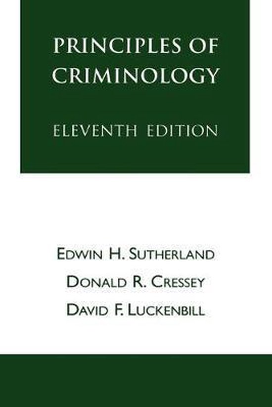 Principles of Criminology