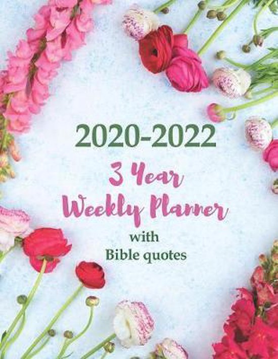 2020-2022 3 Year Monthly Planner with Bible quotes: Large Calendar Organizer for Christian Women 36 Months Agenda, One Bible Verse Per Page Diary, Let