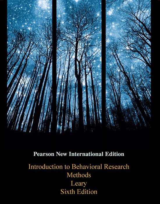 Introduction To Behavioral Research Methods