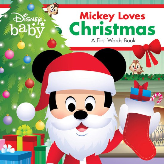 A First Words Book- Disney Baby: Mickey Loves Christmas